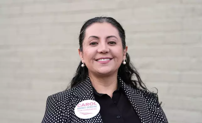 FILE - Carol Obando-Derstine, a candidate for the Democratic nomination in Pennsylvania's 7th Congressional District, poses for a photograph in Bethlehem, Pa., May 11, 2026. (AP Photo/Matt Rourke, File)