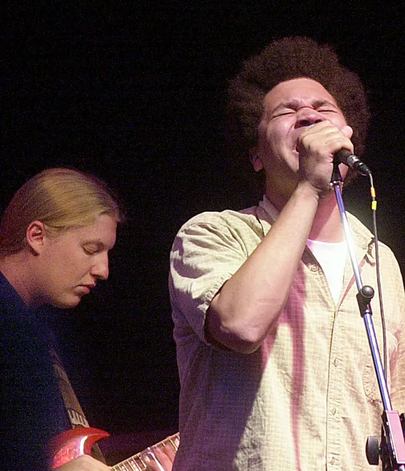 Derek Trucks and Mike Mattison, of the Allman Brothers Band, perform during CelebrateErie on Aug. 17, 2003, on State Street in downtown Erie.