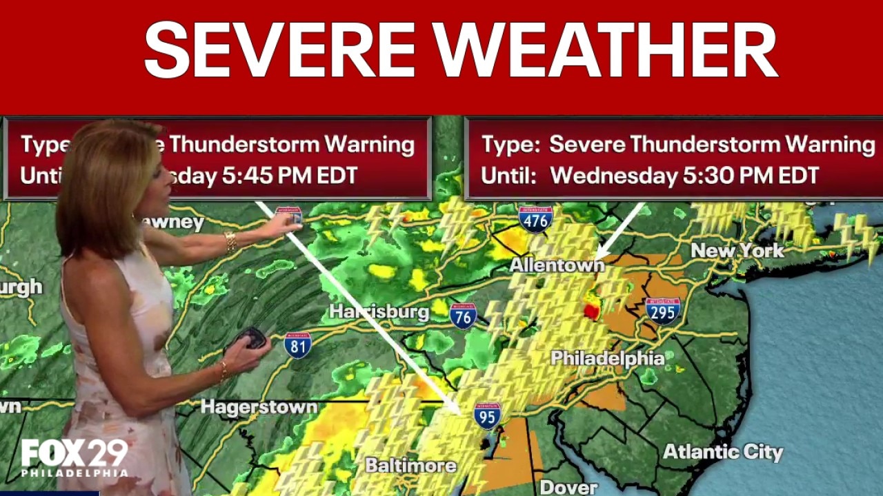 Philadelphia weather: Severe Thunderstorm Warning in effect