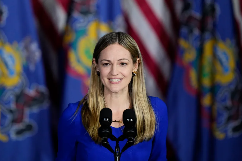 Scranton Mayor Paige Cognetti speaks during a campaign event for President Joe Biden.