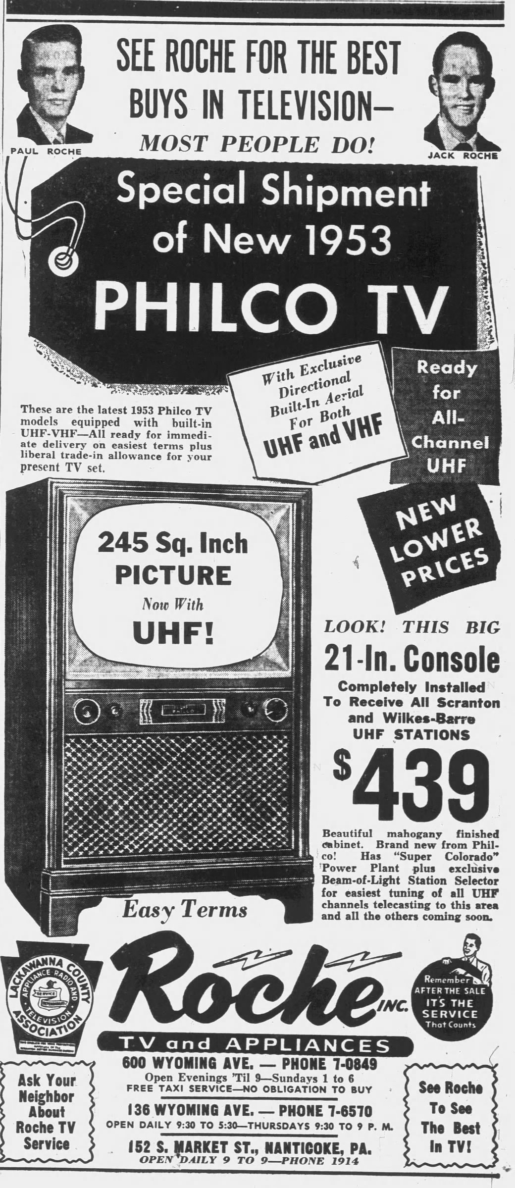 An advertisement in the Feb. 13, 1953 edition of The...