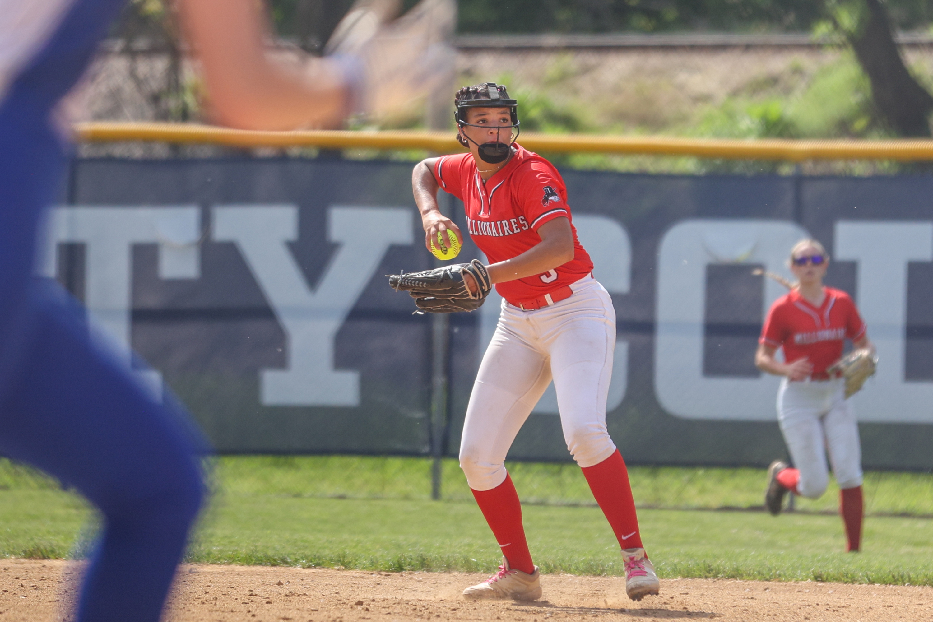 Williamsport’s Zaelana Minor (5) makes a throw in the PIAA...