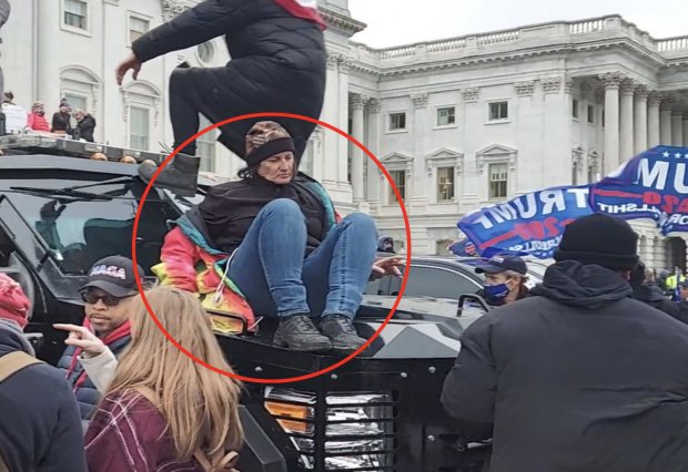 Deborah Lynn Lee of Olyphant, circled, is shown during the Jan. 6 riot in 2021 at the Capitol in Washington. (Courtesy of the FBI)
