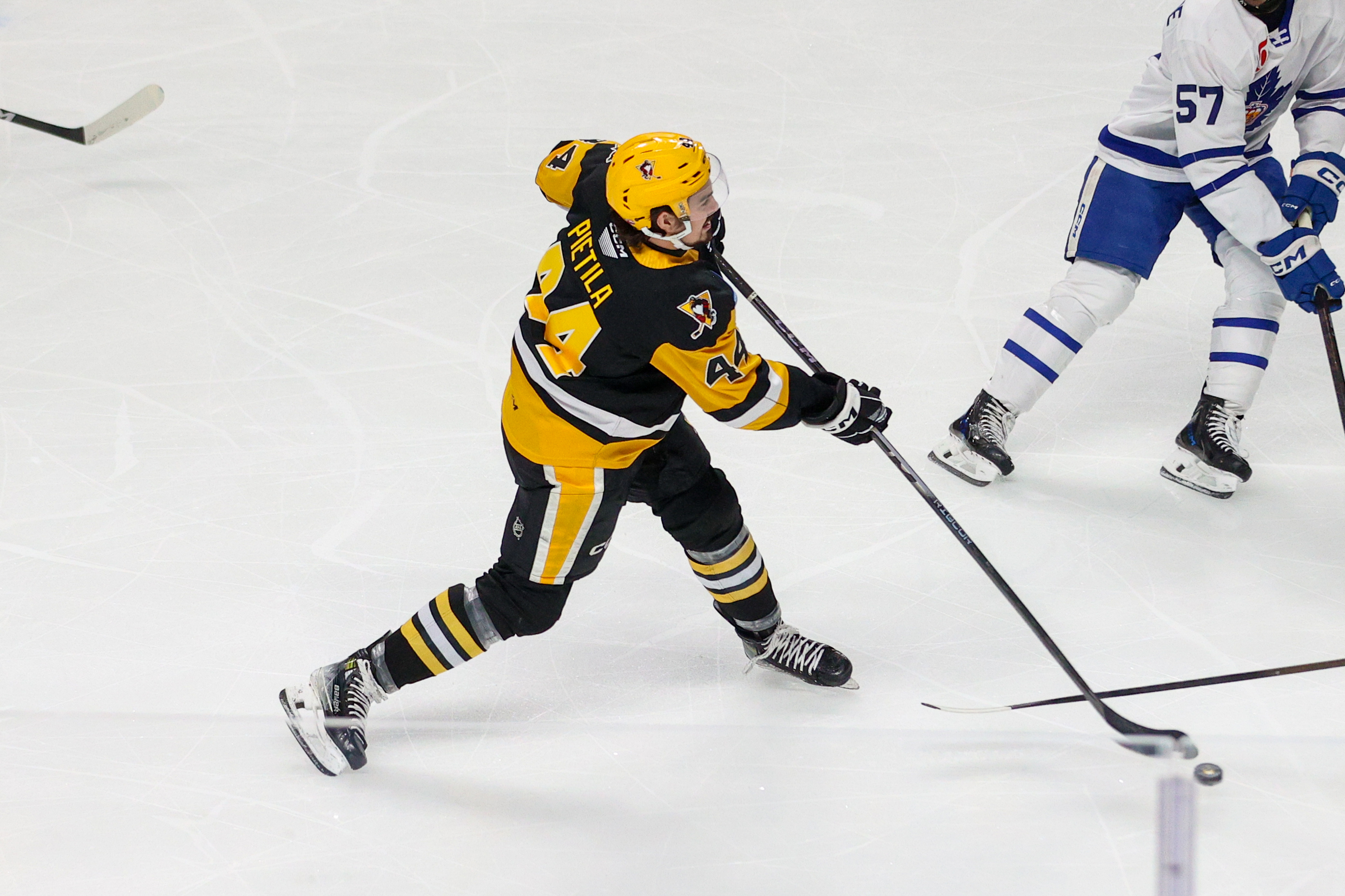 Wilkes-Barre/Scranton’s Chase Pietila takes a shot during Game 2 of...
