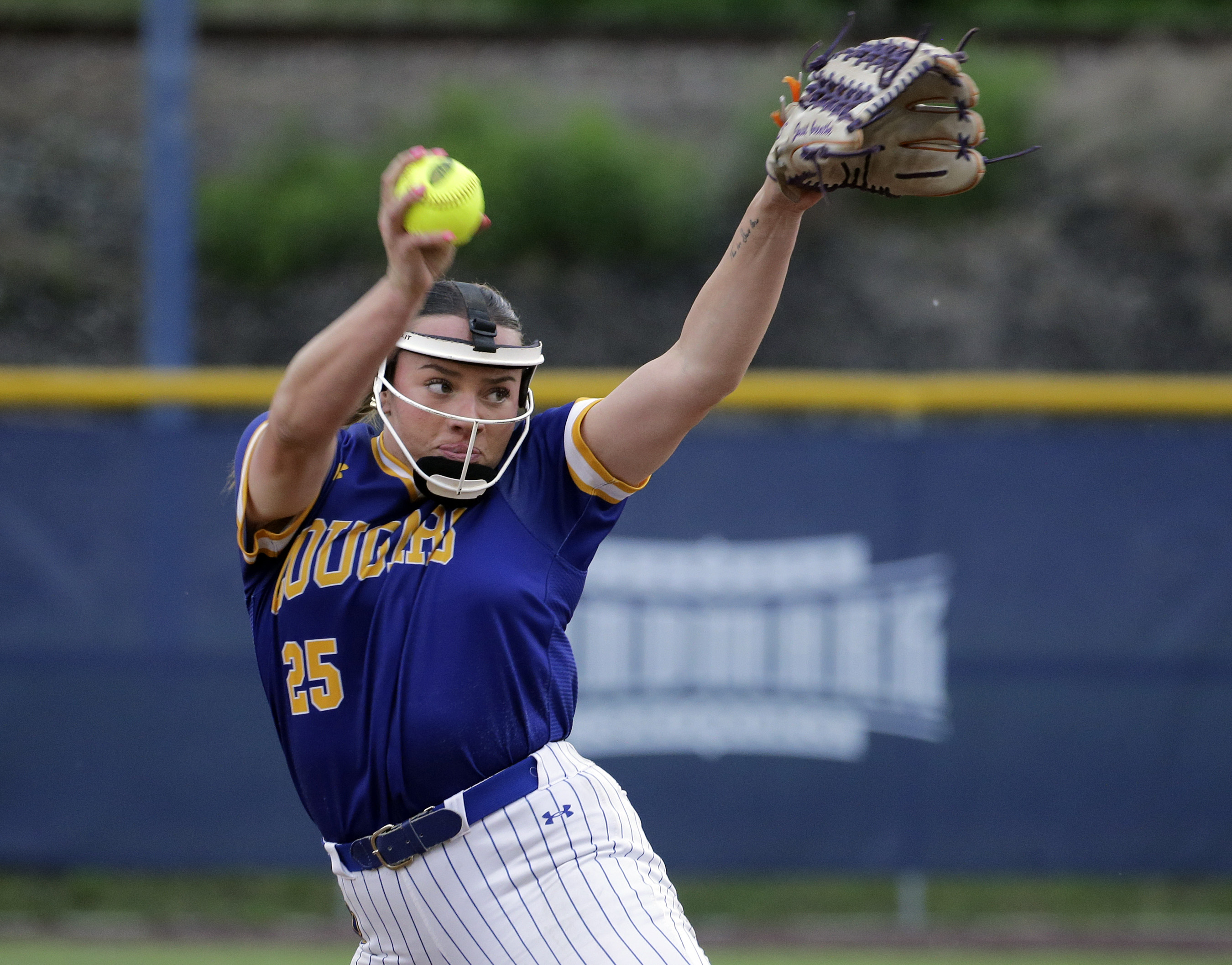 Valley View’s Abbi Call delivers a pitch againt Tunkhannock in...