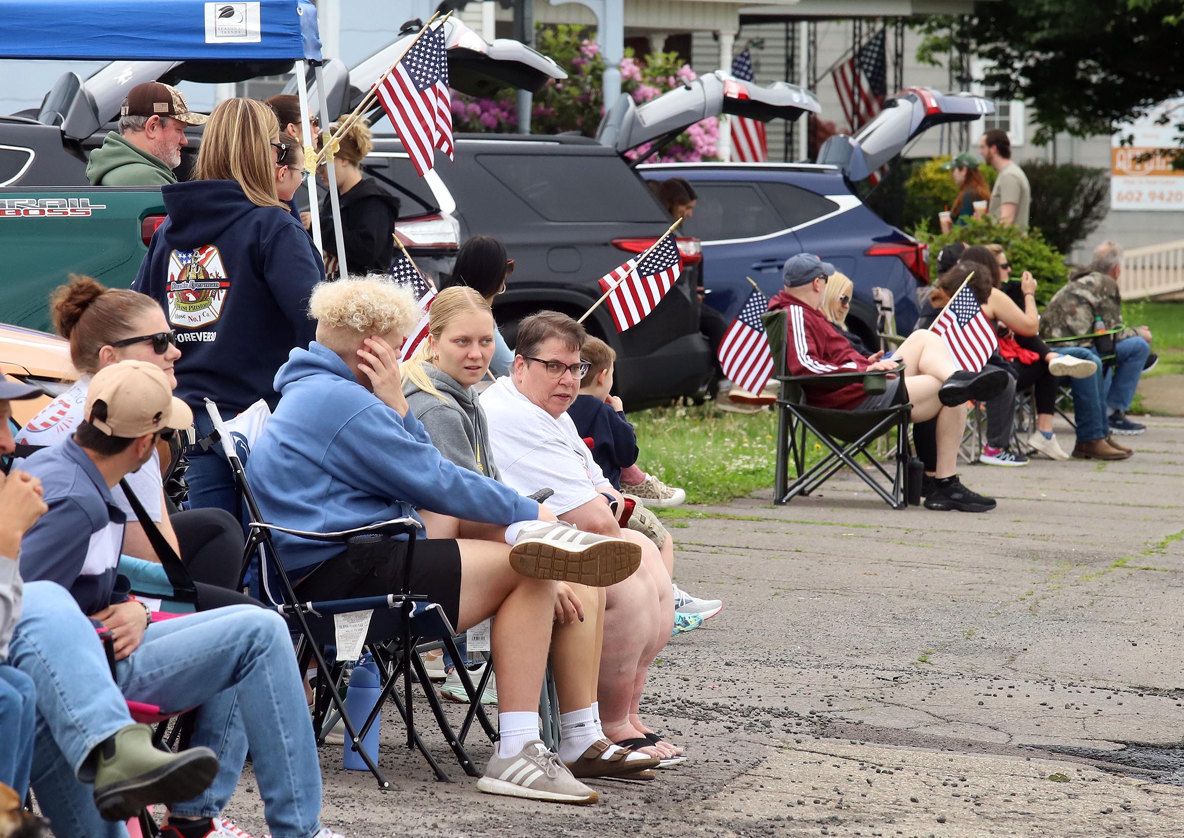 Residents line Wyoming Avenue during the West Pittston/Exeter Memorial Day...