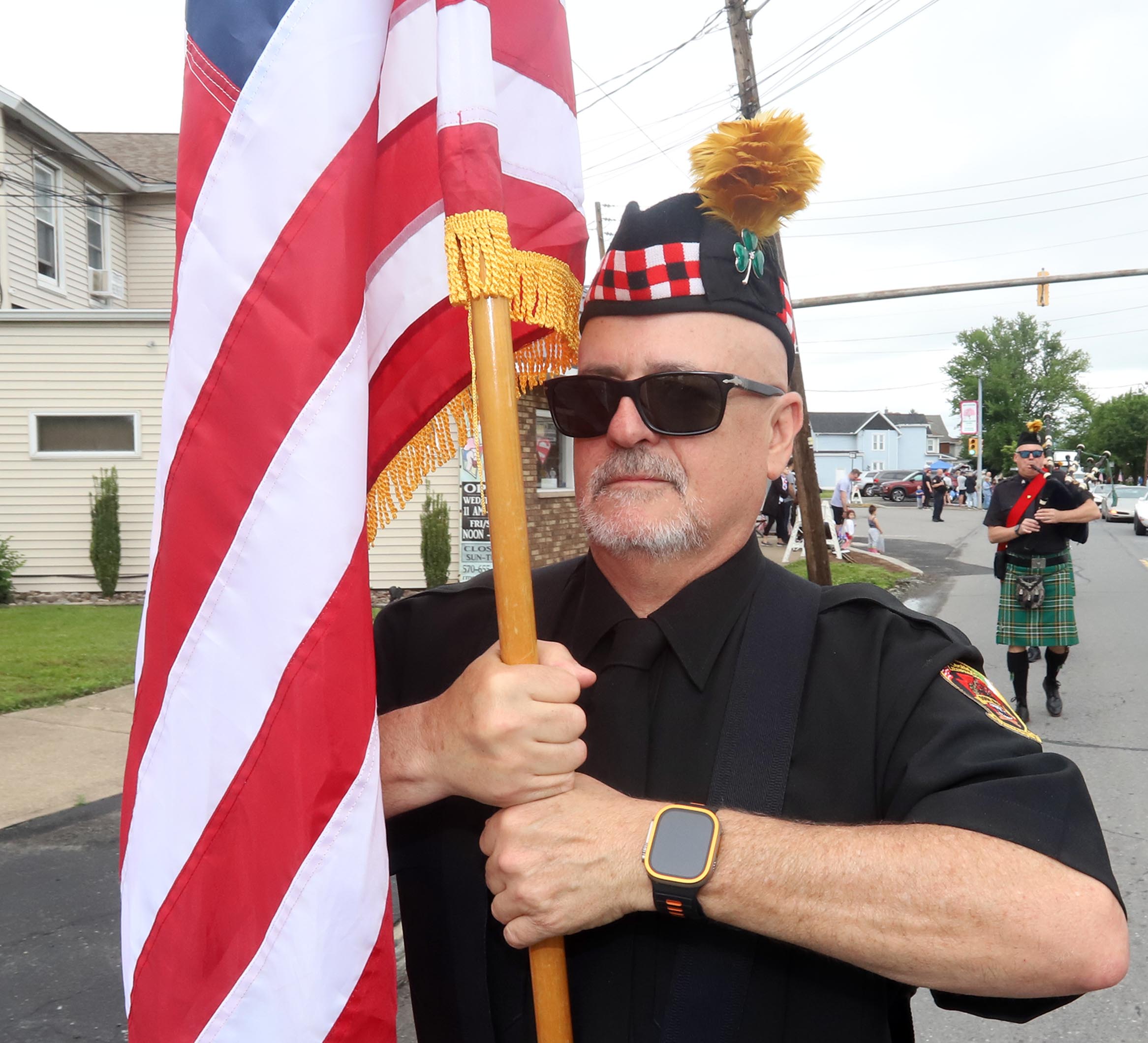 Ralph Otero of the Ceol Mor Pipe and Drum Band...