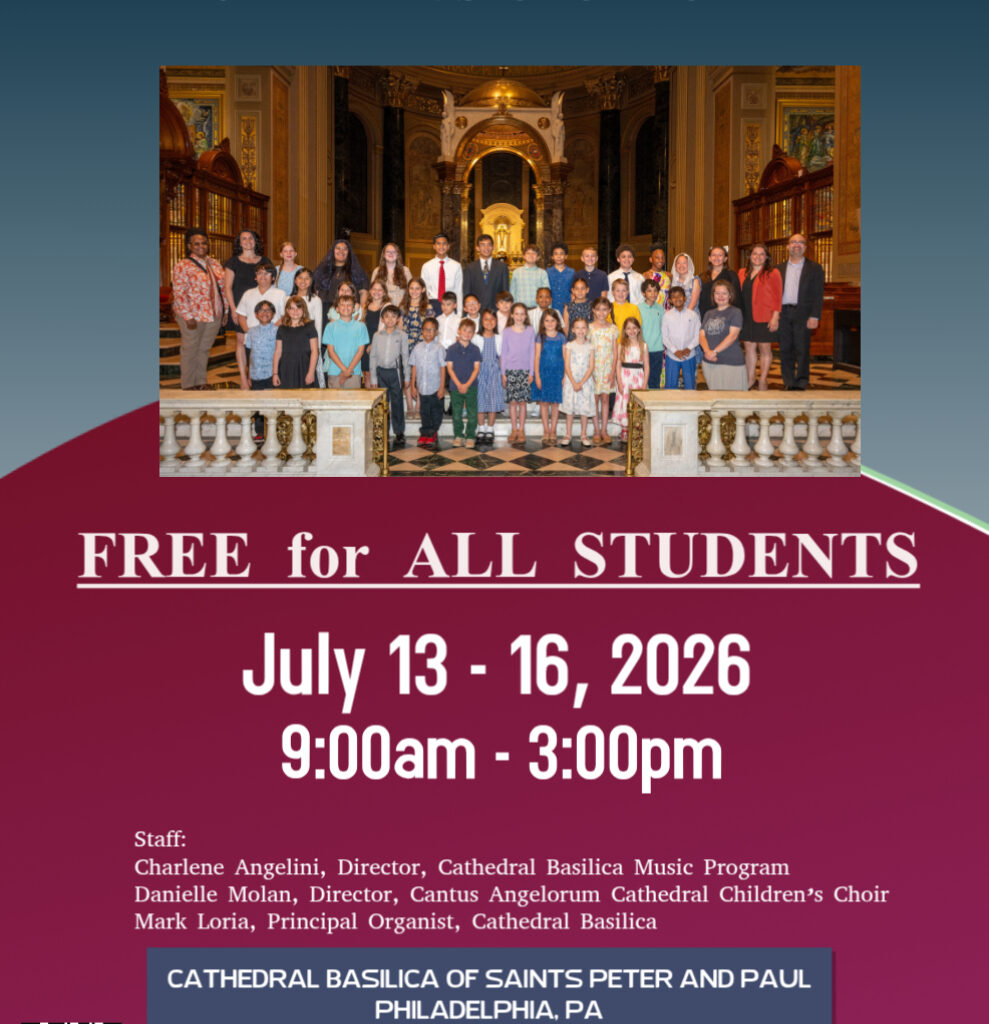 Cantate Domino Children's Choir Camp Set for July 13-16