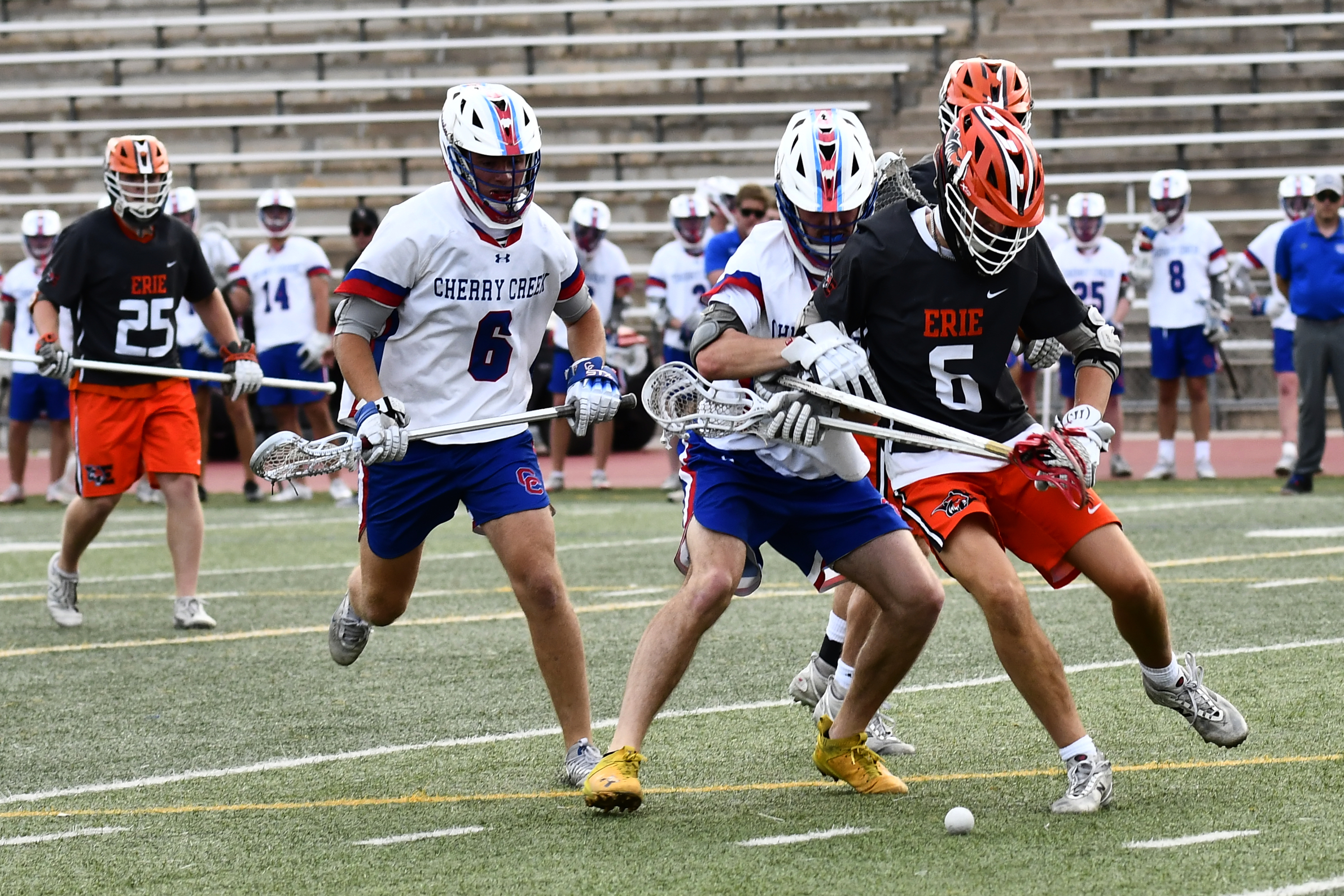Erie's Max Sinclair battles for a ground ball with Cherry...