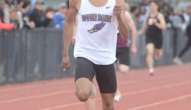 District 1 Track and Field: UD's Sharp wins from out front, then chases his relay into states