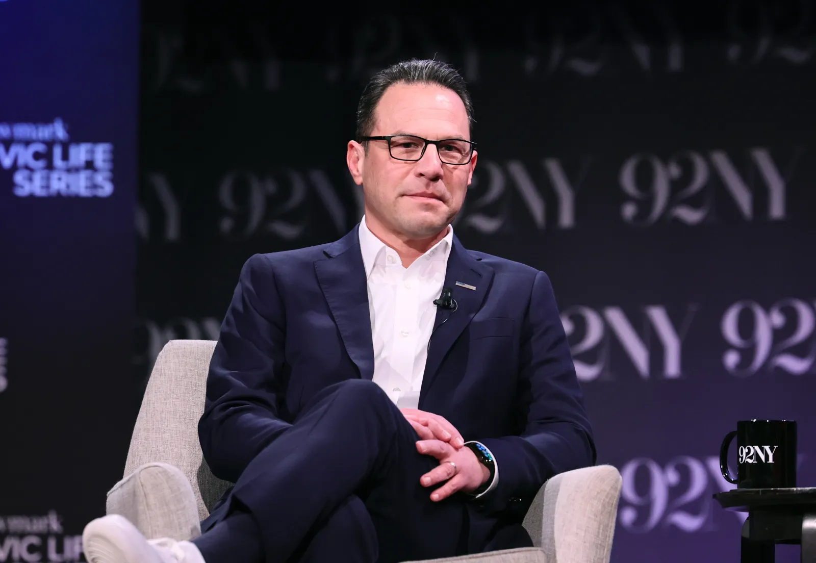 Pennsylvania Governor Josh Shapiro speaks at 92NY on January 27 in New York City.