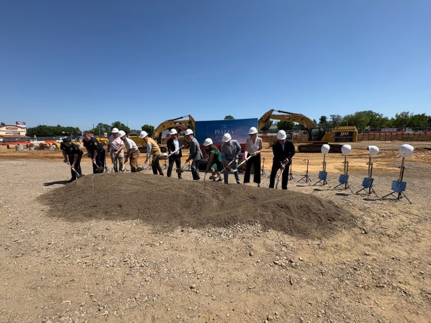 Lower Merion officials breaking ground on the the Piazza at Ardmore, a massive mixed-use development at Ardmore and Lancaster avenues. (MediaNews Group Photo)