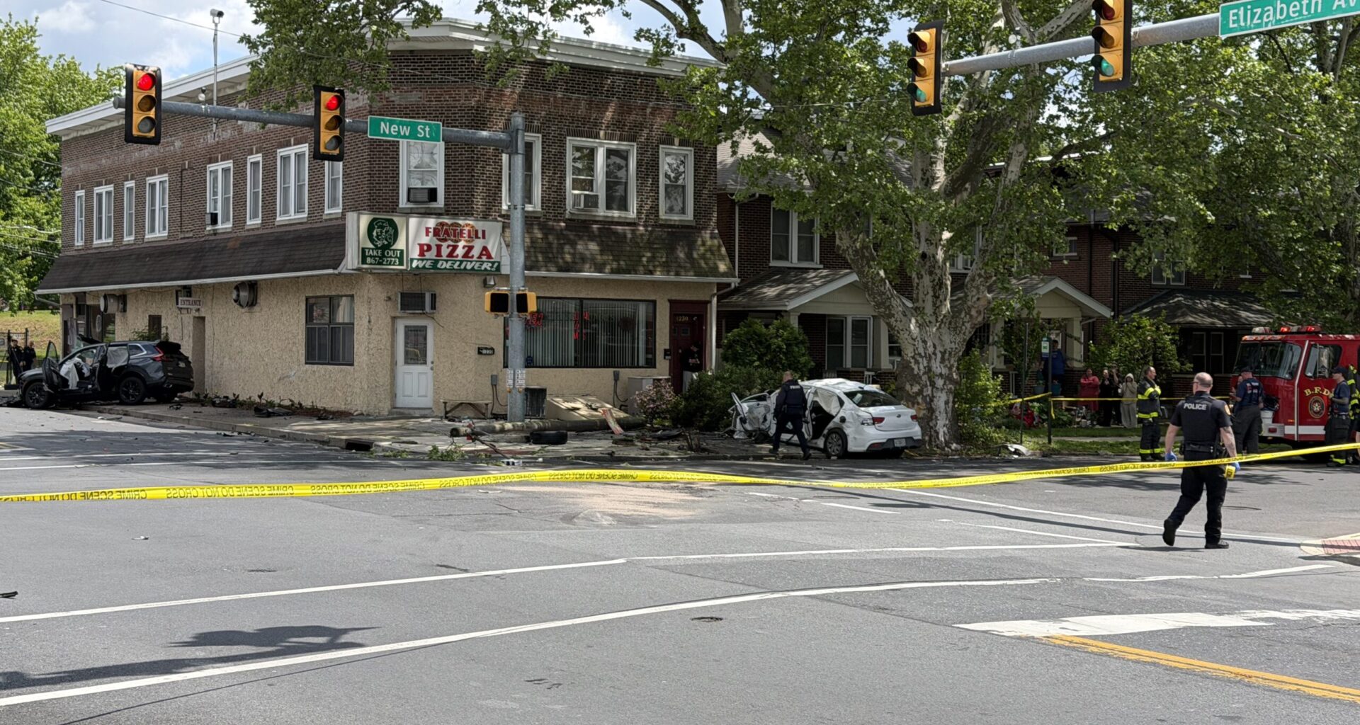 Bethlehem police investigating fiery crash at New and Elizabeth that hospitalized three