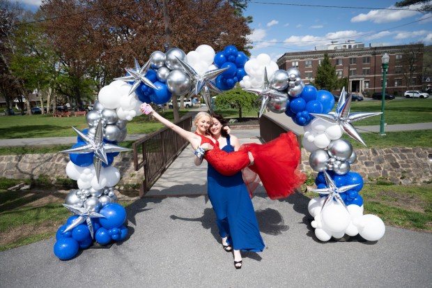 Palmerton Area High School students gather for Prom in the Park, on Friday, May 1, 2026, before heading to Bear Creek Mountain Resort for their prom.(Jonathan Broady/Special to The Morning Call)