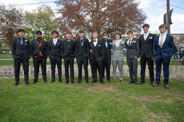 Palmerton Area High School students gather for Prom in the Park, on Friday, May 1, 2026, before heading to Bear Creek Mountain Resort for their prom.(Jonathan Broady/Special to The Morning Call)