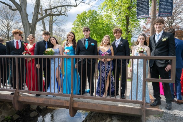 Palmerton Area High School students gather for Prom in the Park, on Friday, May 1, 2026, before heading to Bear Creek Mountain Resort for their prom.(Jonathan Broady/Special to The Morning Call)