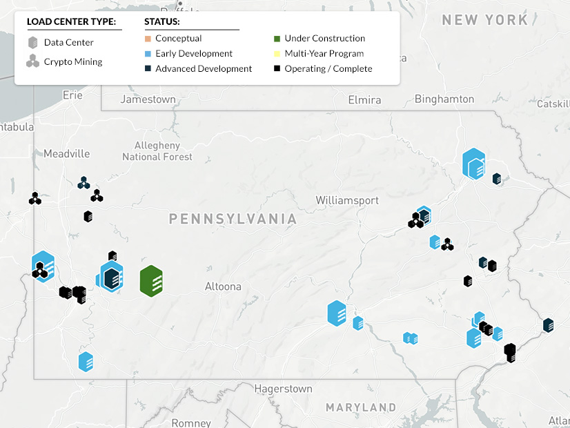 Large load projects in Pennsylvania
