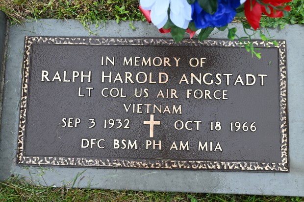 A memorial was dedicated to Lt. Col. Ralph H. Angstadt, who is Missing in Action in Vietnam, during a service on Saturday, May 9, 2026, at Friedens UCC in Oley. (BILL UHRICH/READING EAGLE)