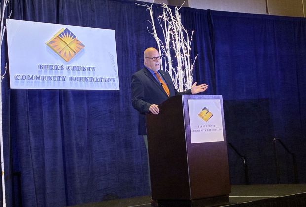 Dr. Philip Cavalier, who holds a doctorate in English and is president of Kutztown University, was the keynote speaker Wednesday, May 20, 2026, at the Berks County Community Foundation Scholarship Luncheon. It was held at the DoubleTree by Hilton Hotel Reading. (Susan E. Miers Smith/Reading Eagle)