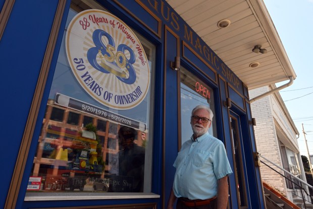 Wayne Shifflett has owned the Mingus Magic Shop on Lancaster Ave. for 50 years. (BILL UHRICH/MEDIANEWS GROUP)