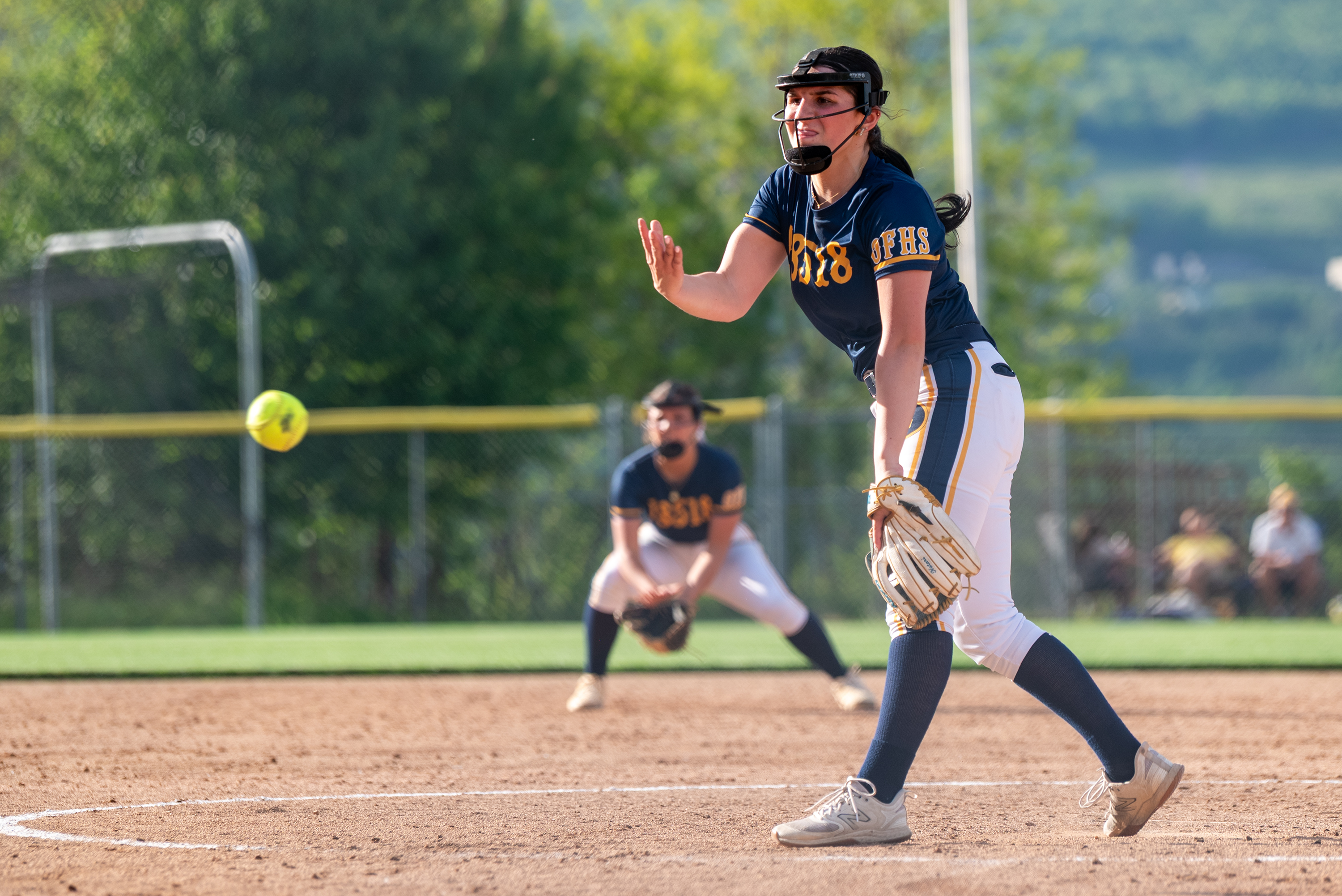 Old Forge’s Kamryn Notari pitches during the District 2 Class...