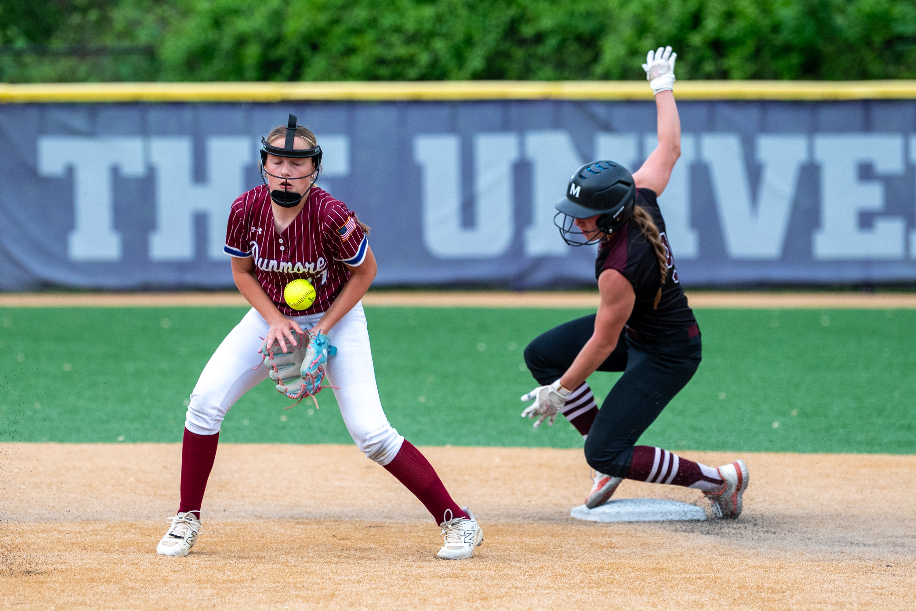Dunmore’s Aubrey Mizenko attempts to get Montrose’s Kyleise Kublo out...