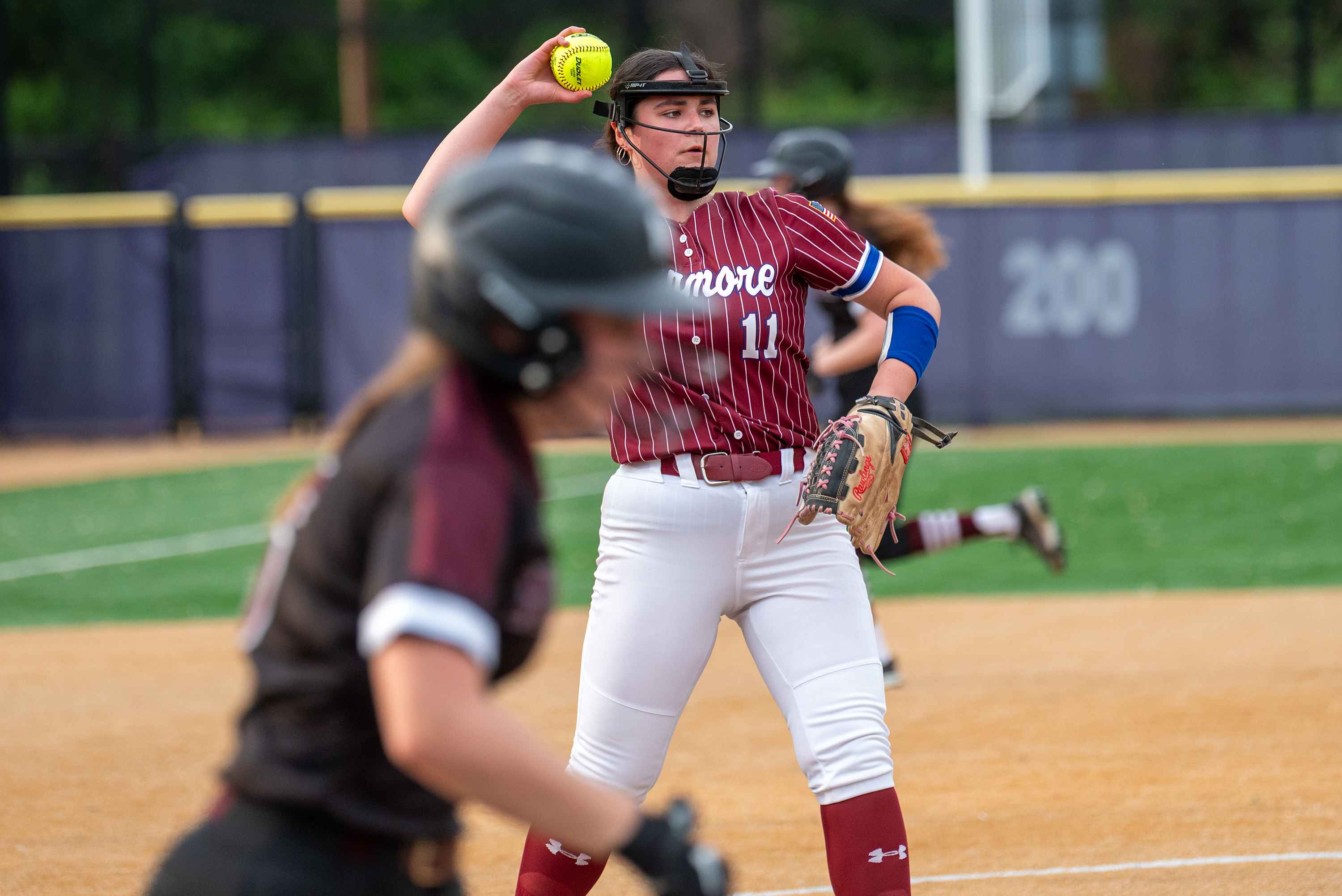 Dunmore’s Rachel Walsh throws the ball during the District 2...