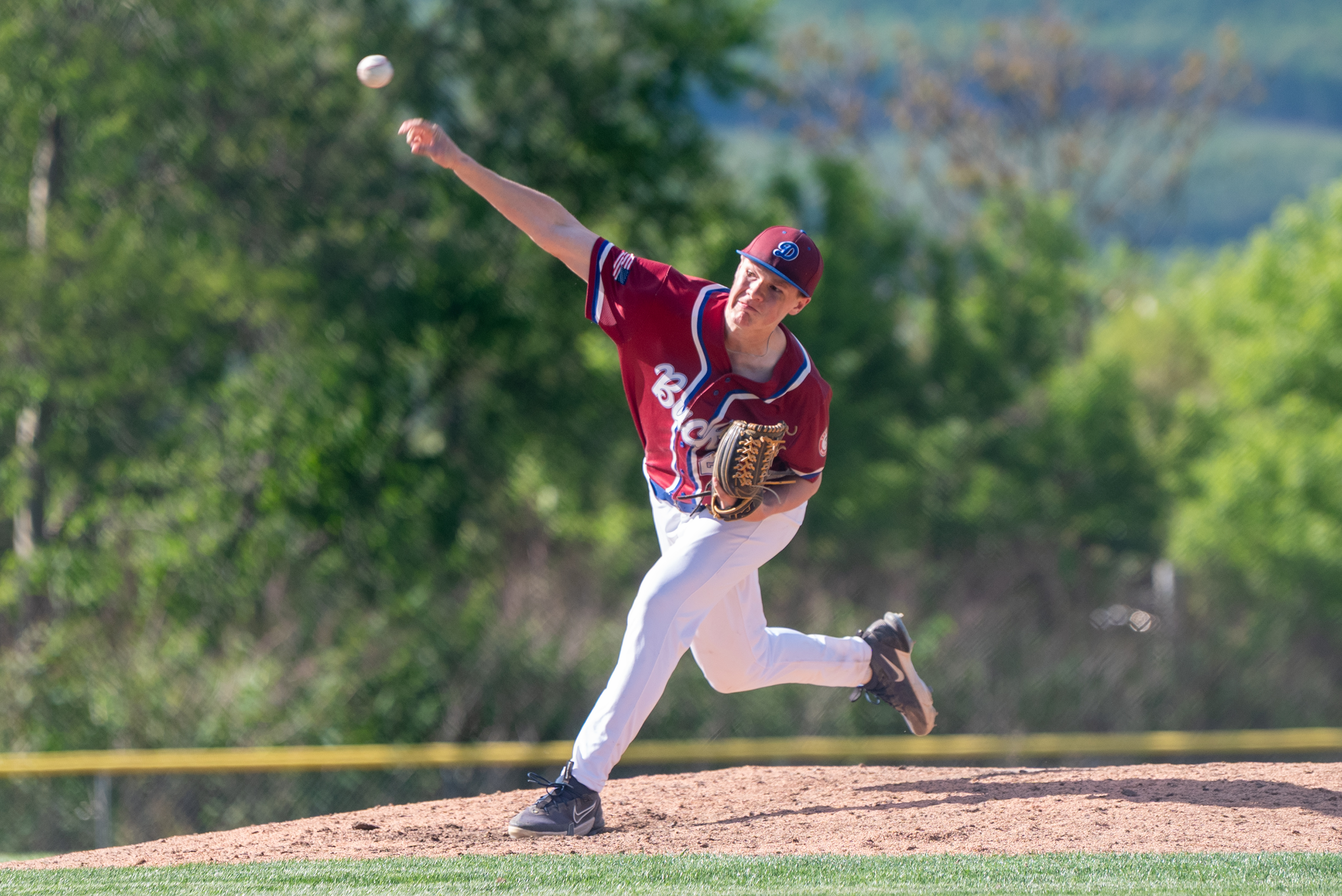 Dunmore’s Jackson Cady pitches during the District 2 Class 3A...