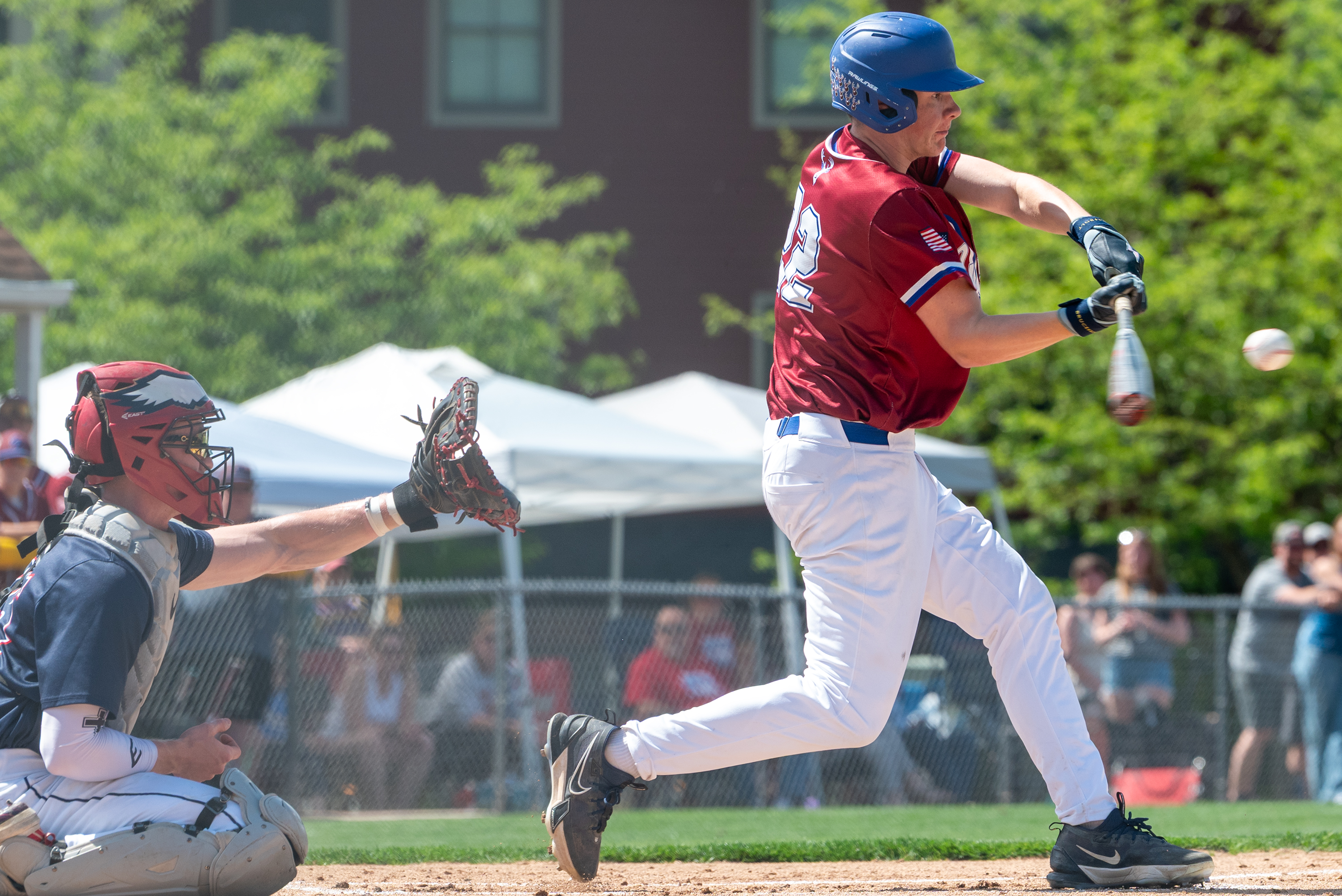 Dunmore’s Jackson Cady bats during the District 2 Class 3A...