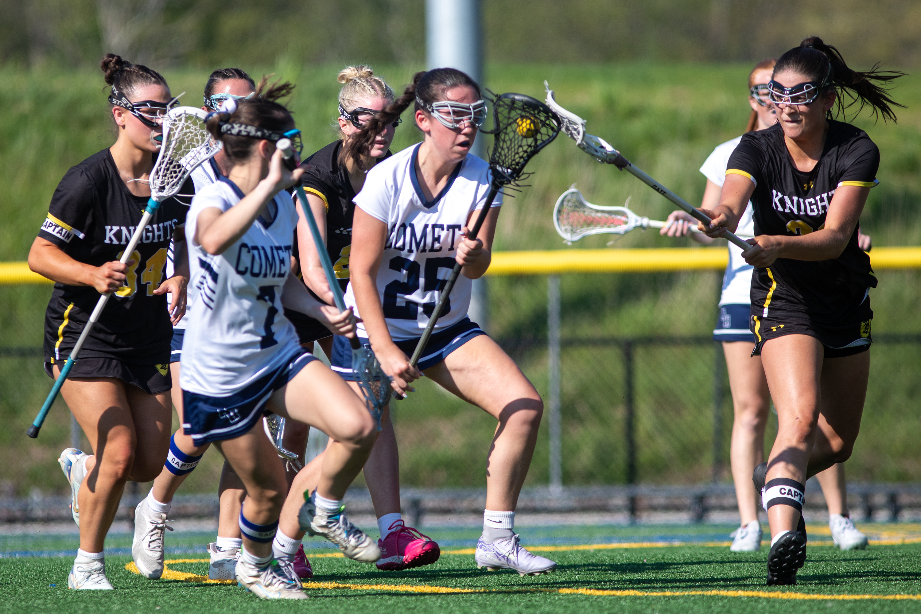 Abington Heights’ Lauren Bartell carries the ball during the lacrosse...