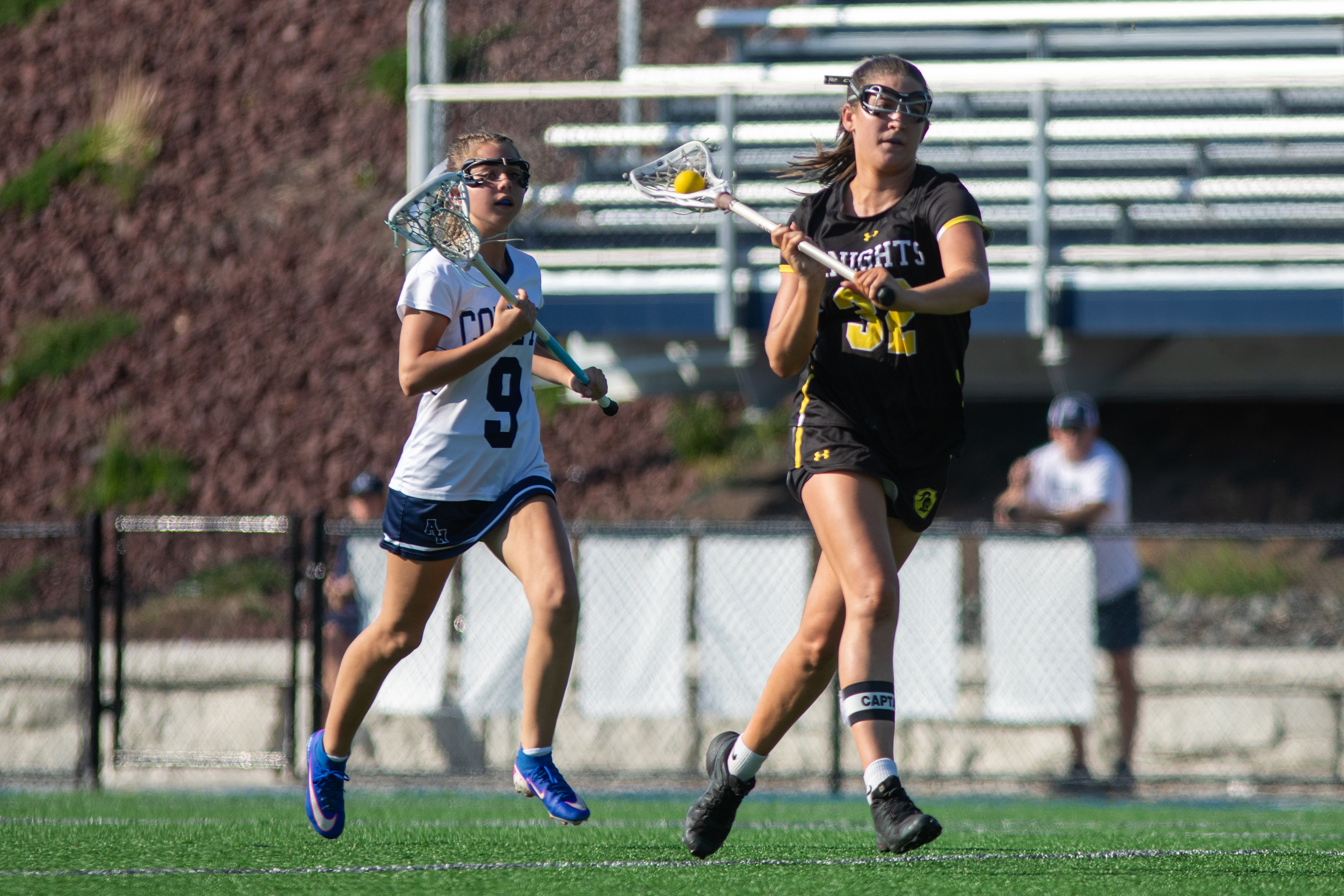 Lake Lehman’s Olivia Oliver carries the ball during the lacrosse...
