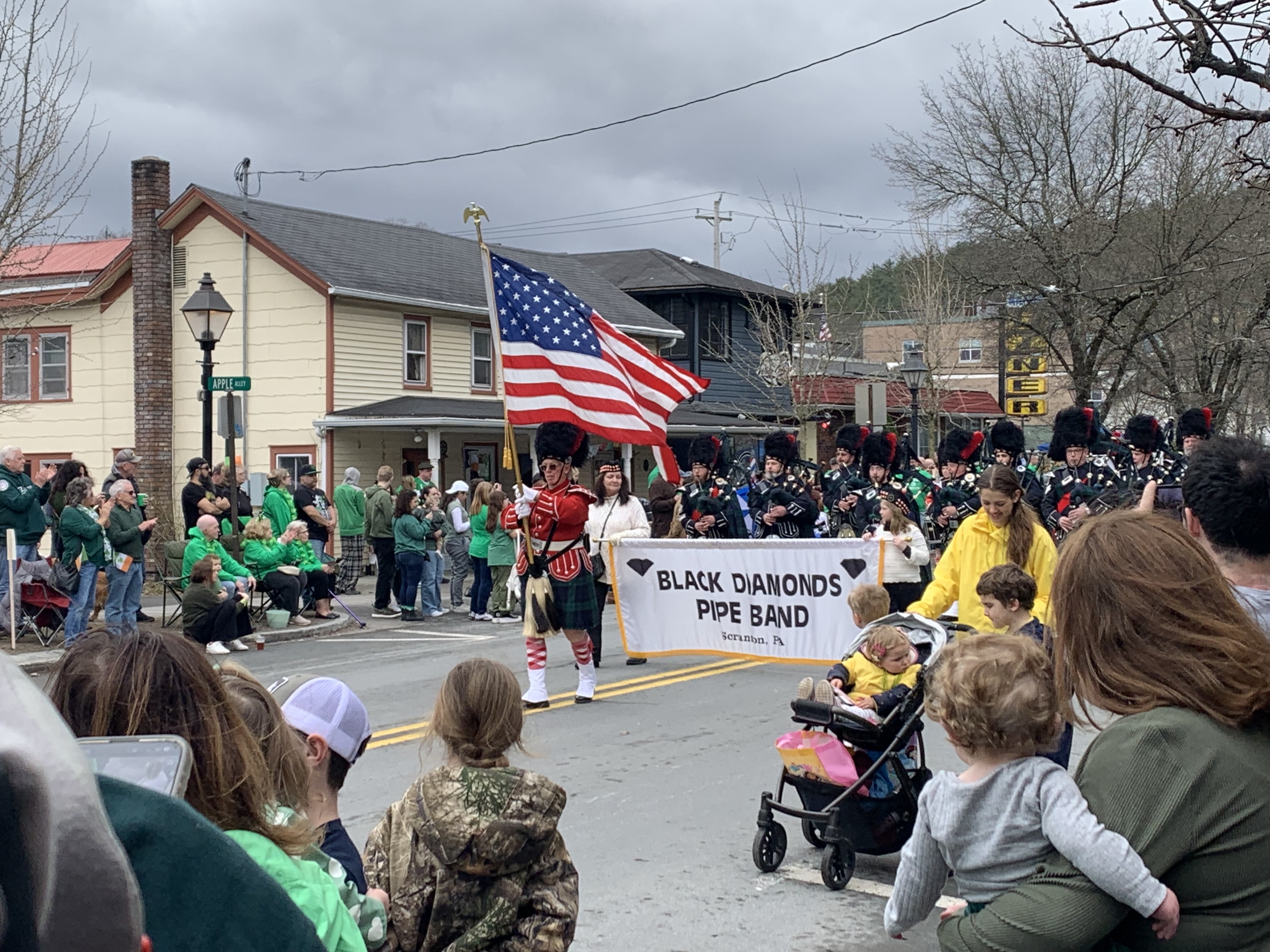 The Black Diamonds Pipe Band of Scranton marched in the...