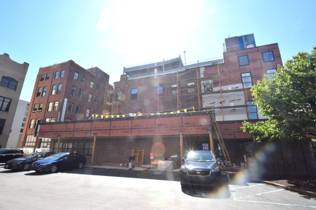 The Coney Island Lunch building on Lackawanna Ave. in downtown Scranton Tuesday, May 26, 2026. (SEAN MCKEAG / STAFF PHOTOGRAPHER)