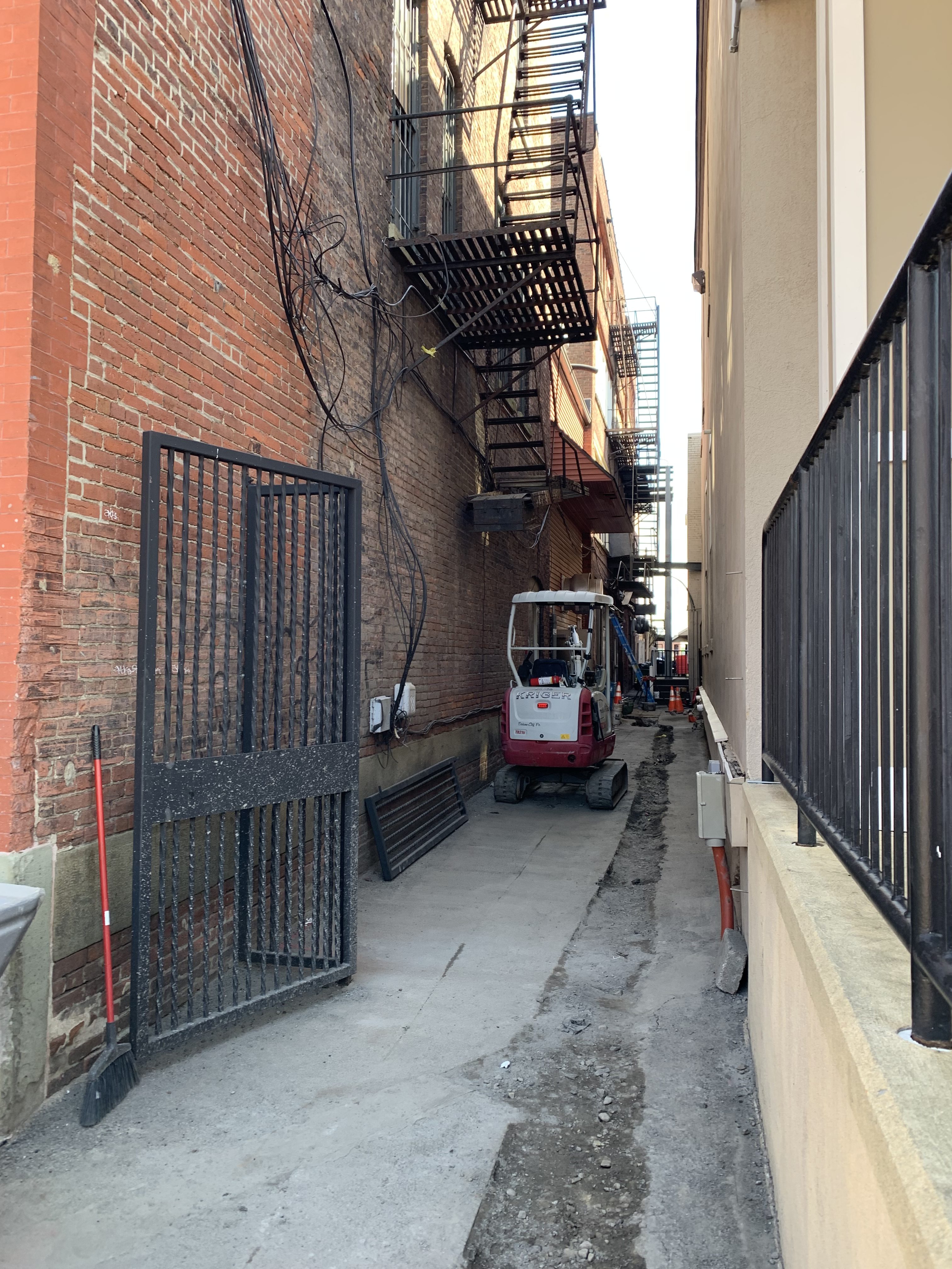 The narrow Howley Court passageway in downtown Scranton , as...