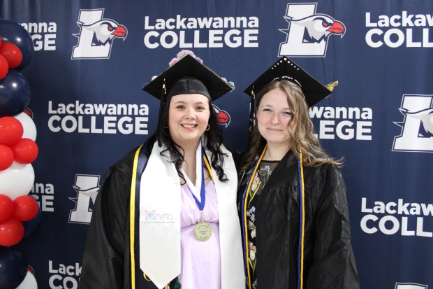 Lackawanna College 2026 graduates Karen Elizabeth Scheirer, Scranton,left, and Morgan Parry, Forest City. (COURTESY OF LACKAWANNA COLLEGE)