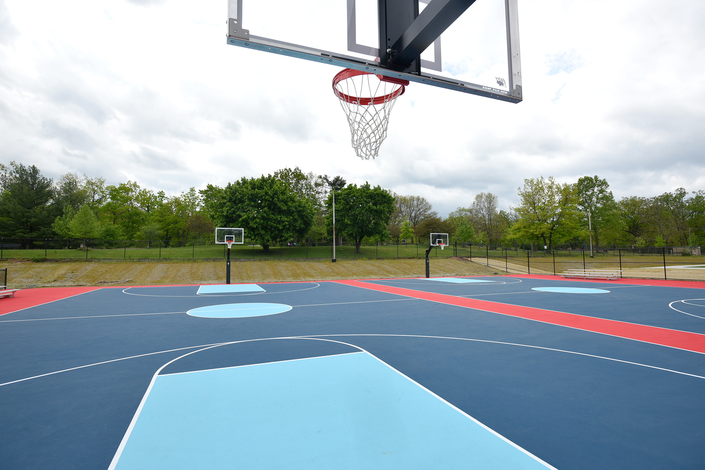 The new basketball courts at Nay Aug Park in Scranton...