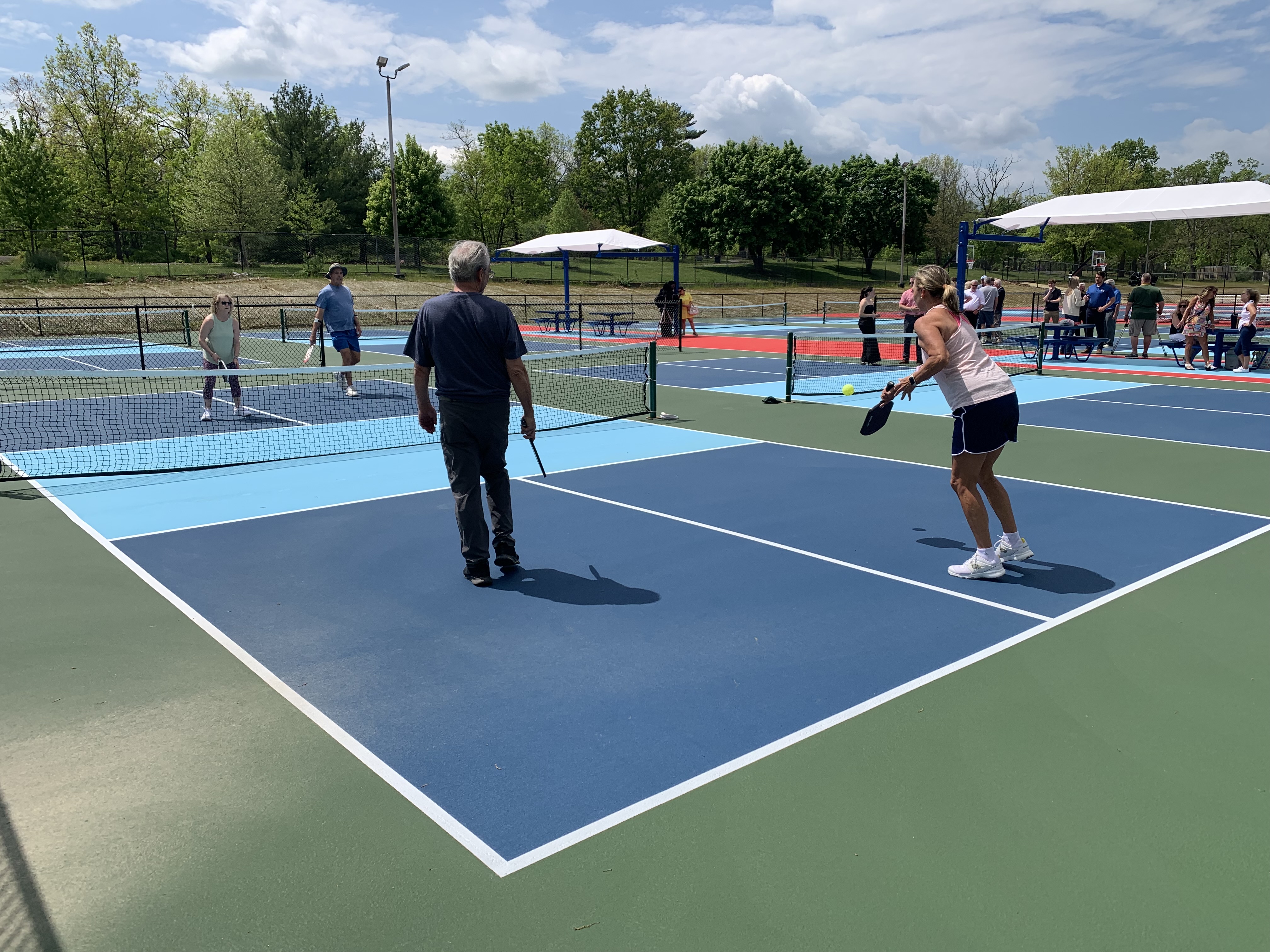 People play pickleball at Nay Aug Park in Scranton on...