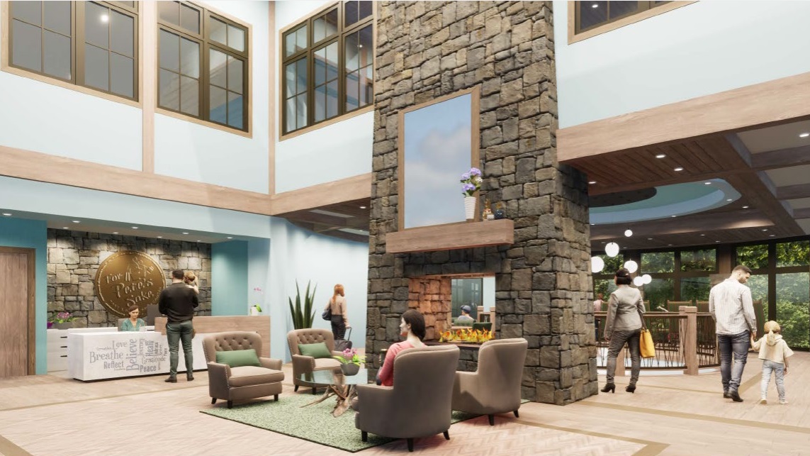 A rendering of a new cancer respite center designed by...