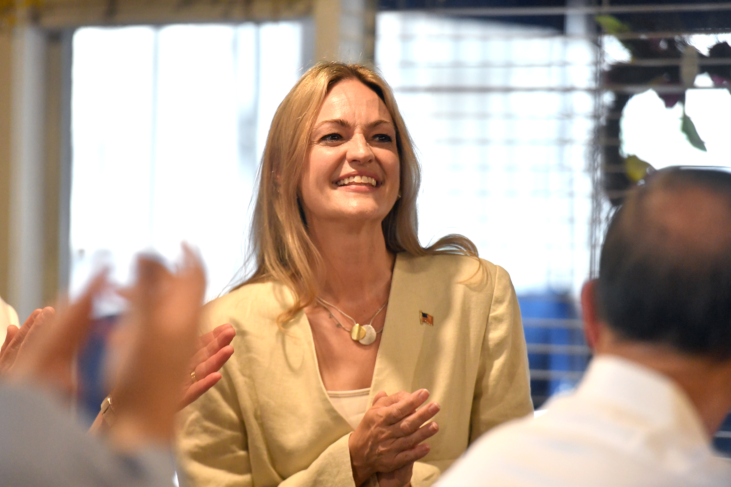 Democratic nominee for Pennsylvania’s 8th congressional district Paige Gebhardt Cognetti...