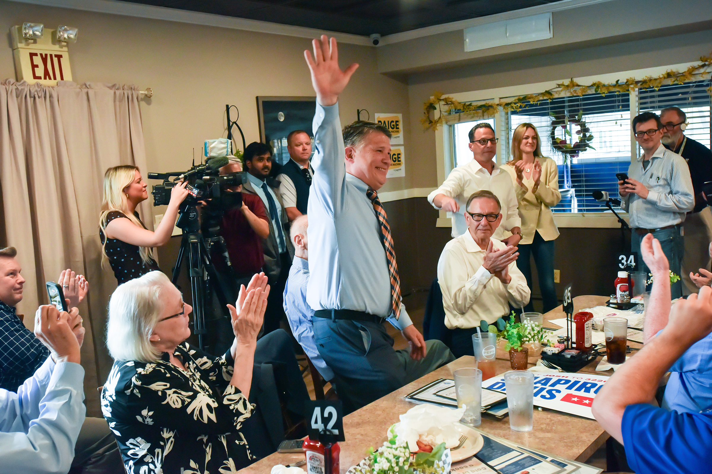 State Rep. Jim Haddock is introduced by Gov. Josh Shapiro...