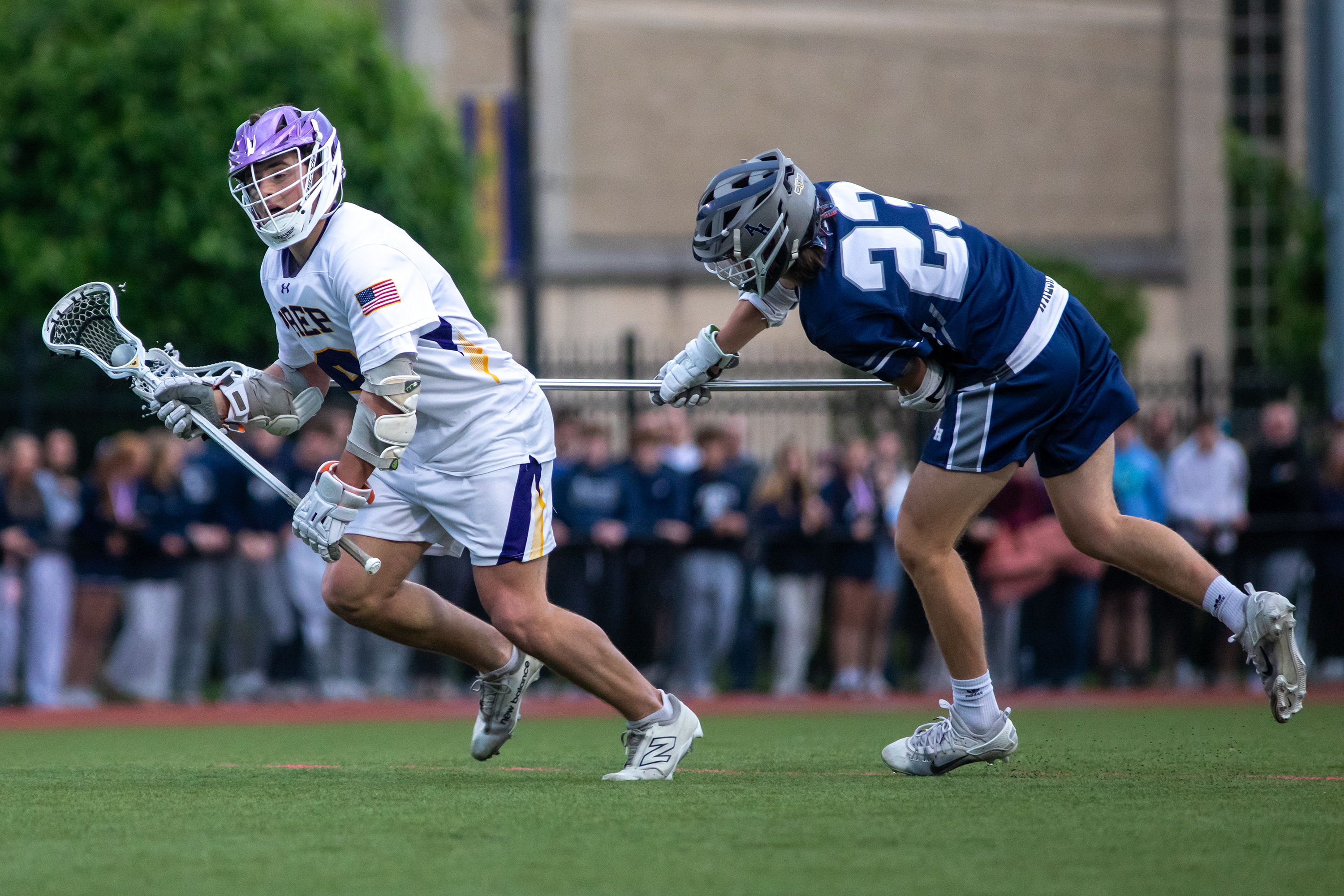 Abington Heights’ Alec Walsh defends Scranton Prep’s Braedon McPartland during...
