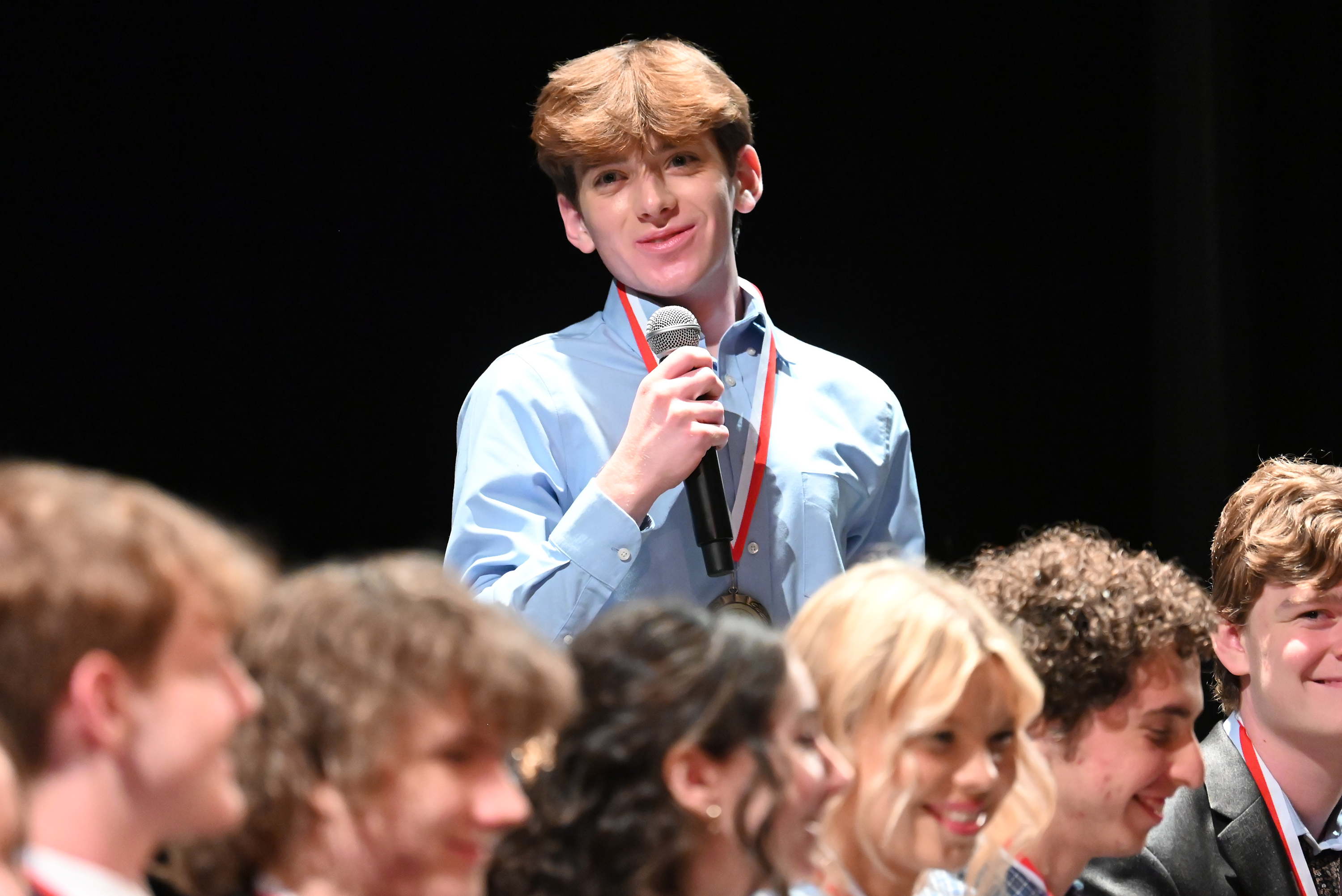 Carbondale’s Matthew Serkosky during the Q and A section of...