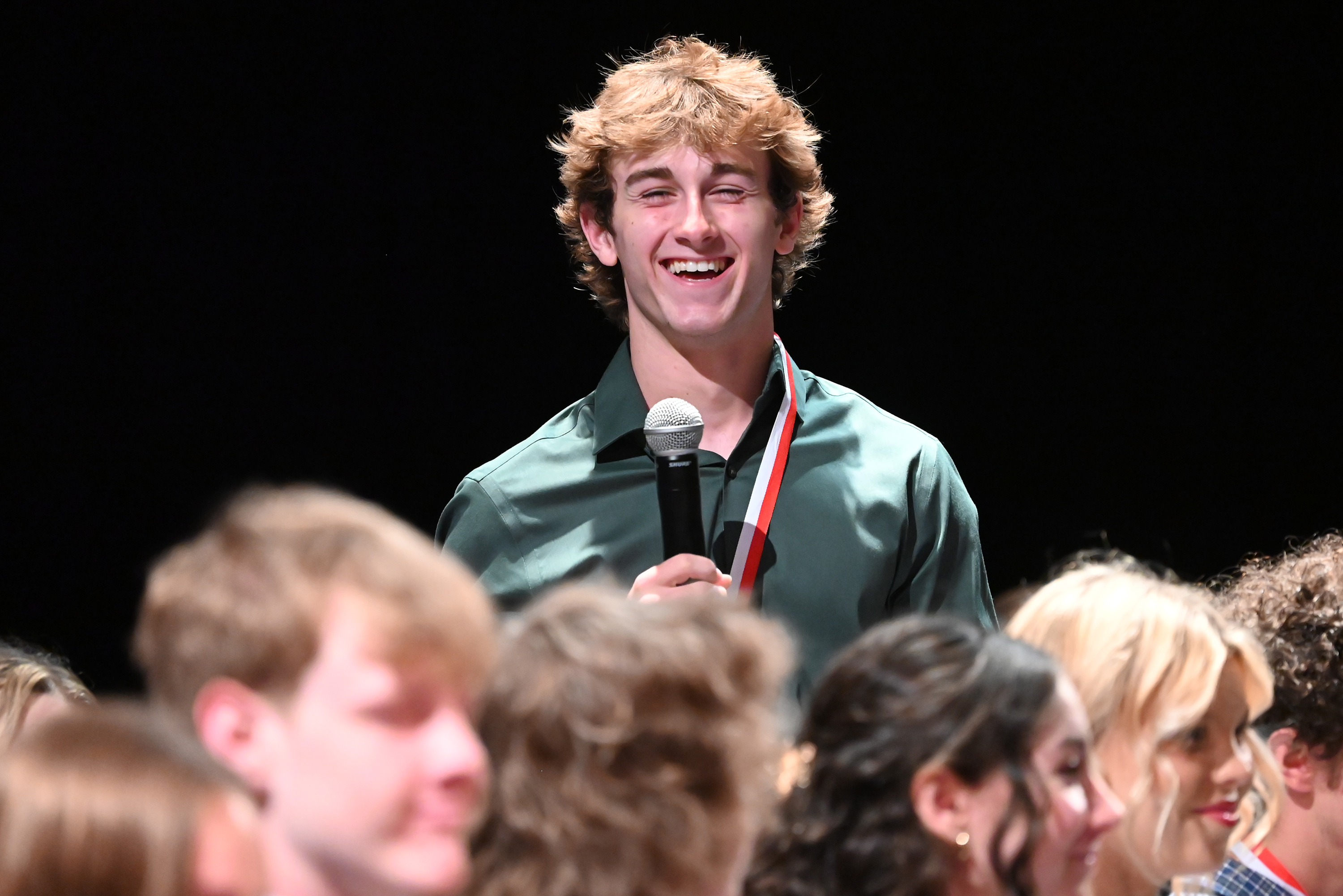 Elk Lake’s Cohen Orlandini during the Q and A section...