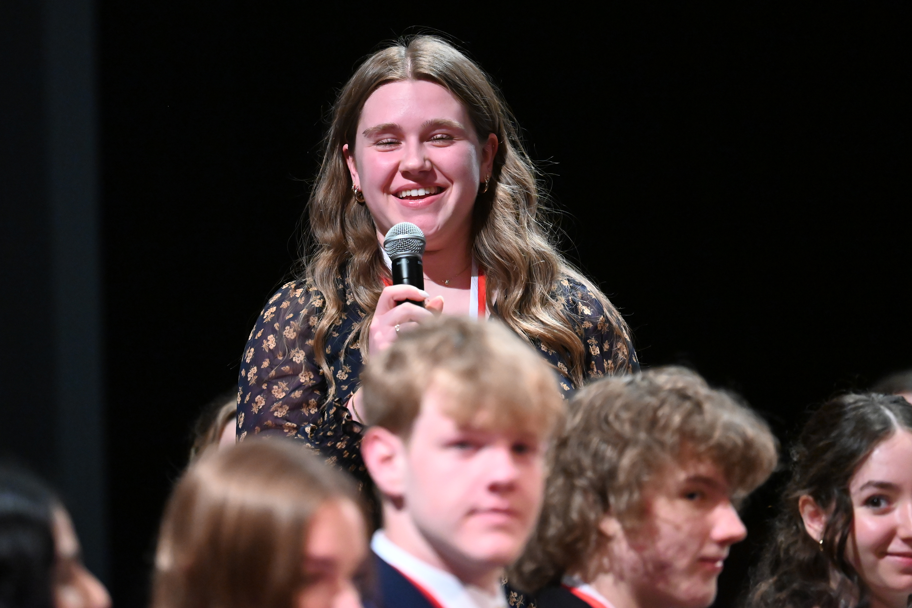 Western Wayne’s Grace Moser during the Q and A section...