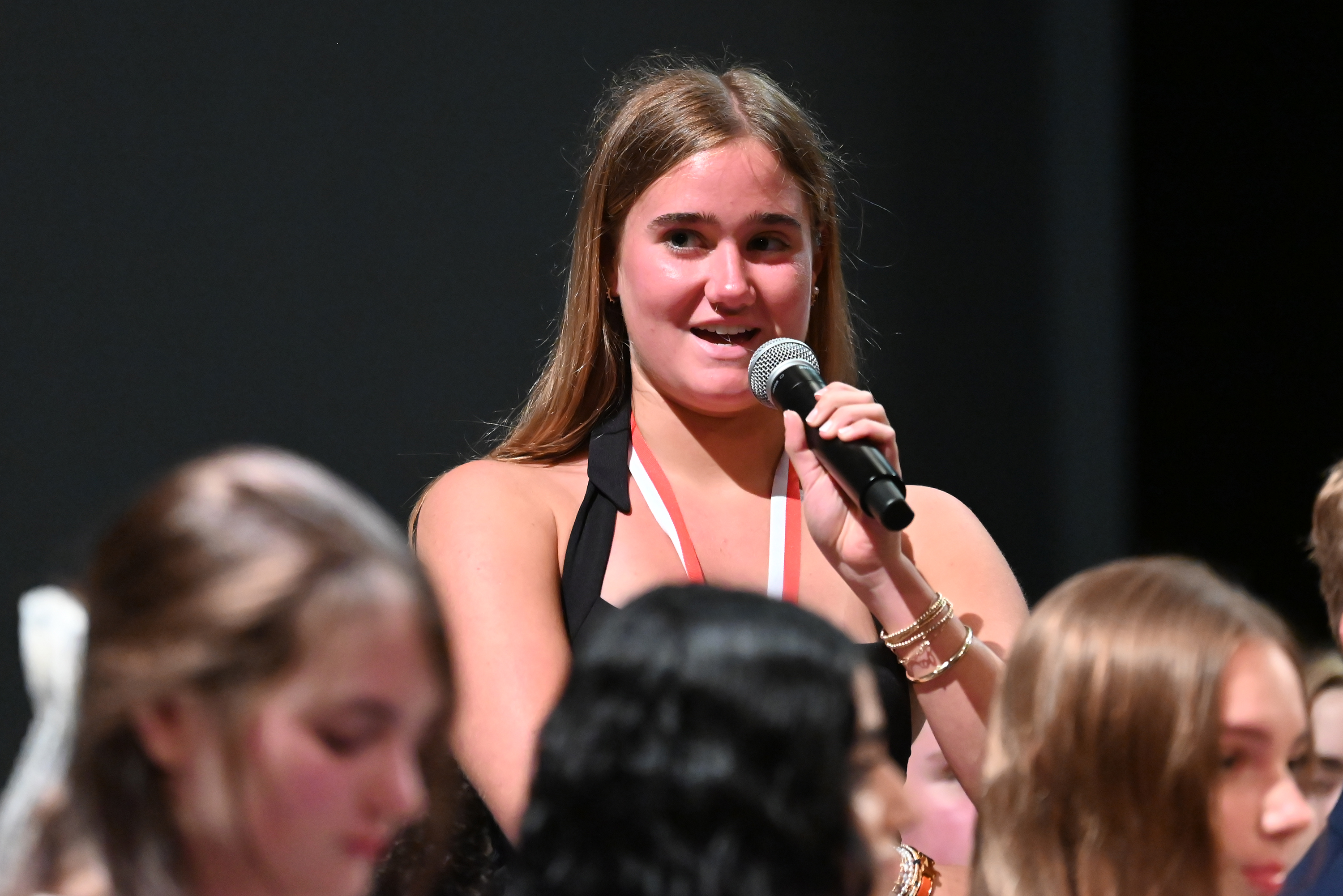 Scranton Prep’s Anna Millett during the Q and A section...