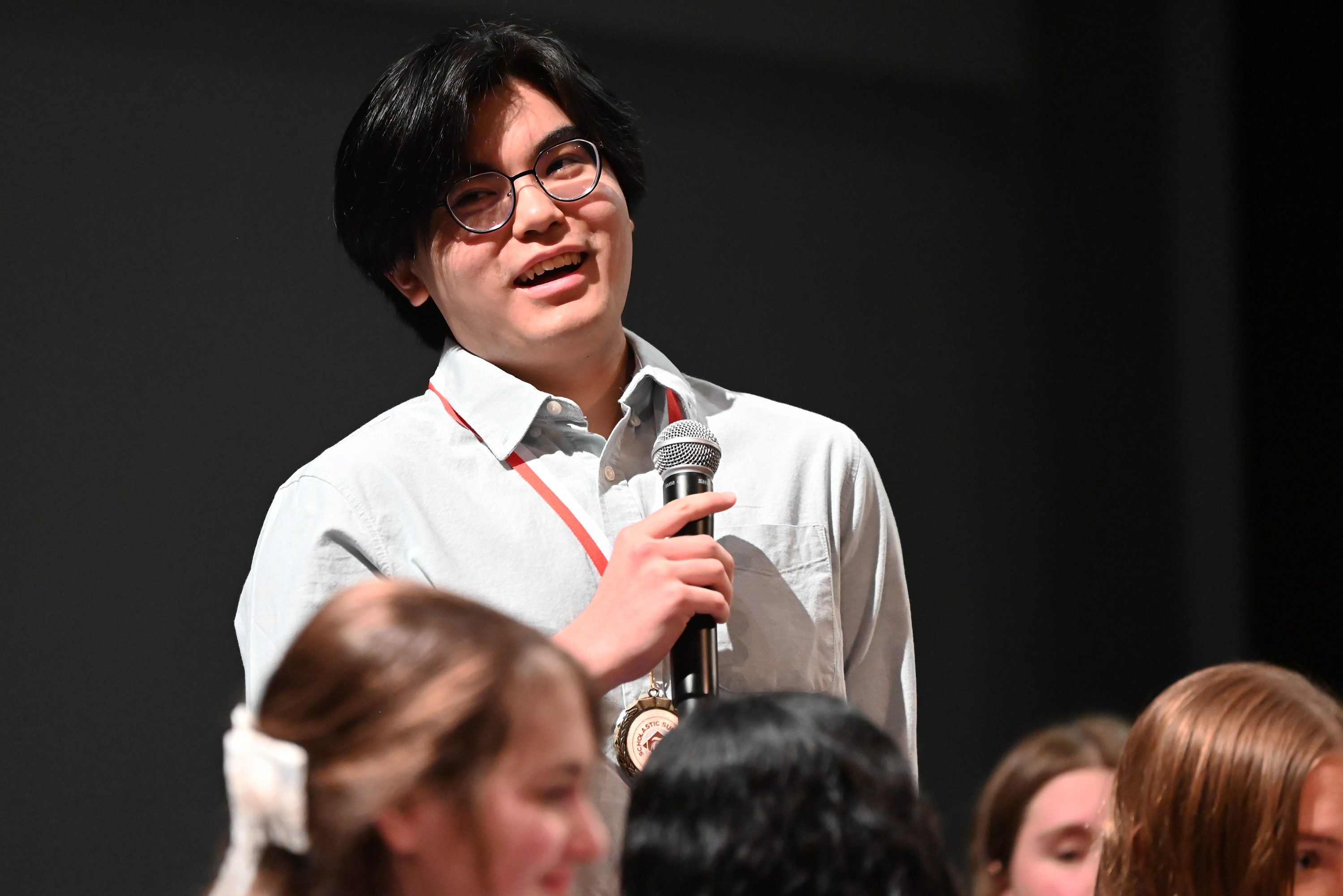 Scranton’s Peter Kwee during the Q and A section of...