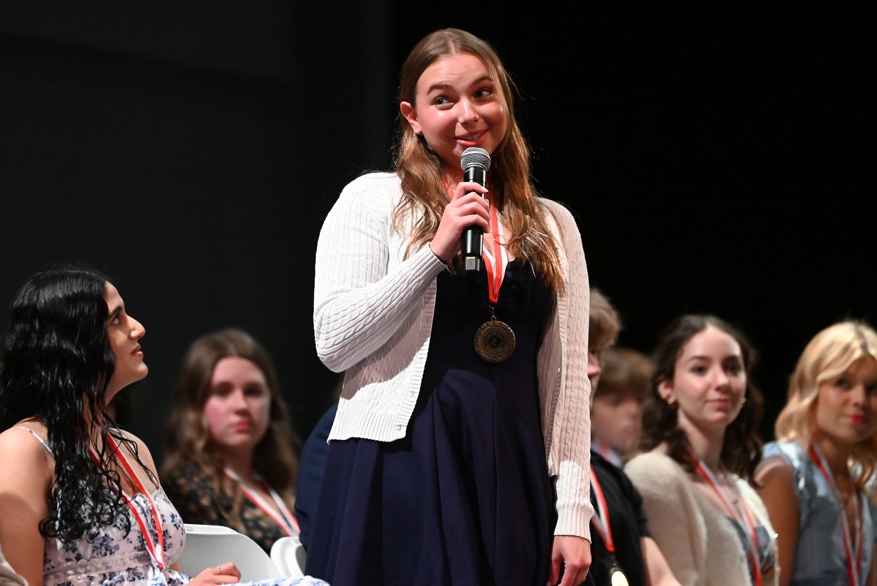 Old Forge’s Juilette DeStefano during the Q and A section...