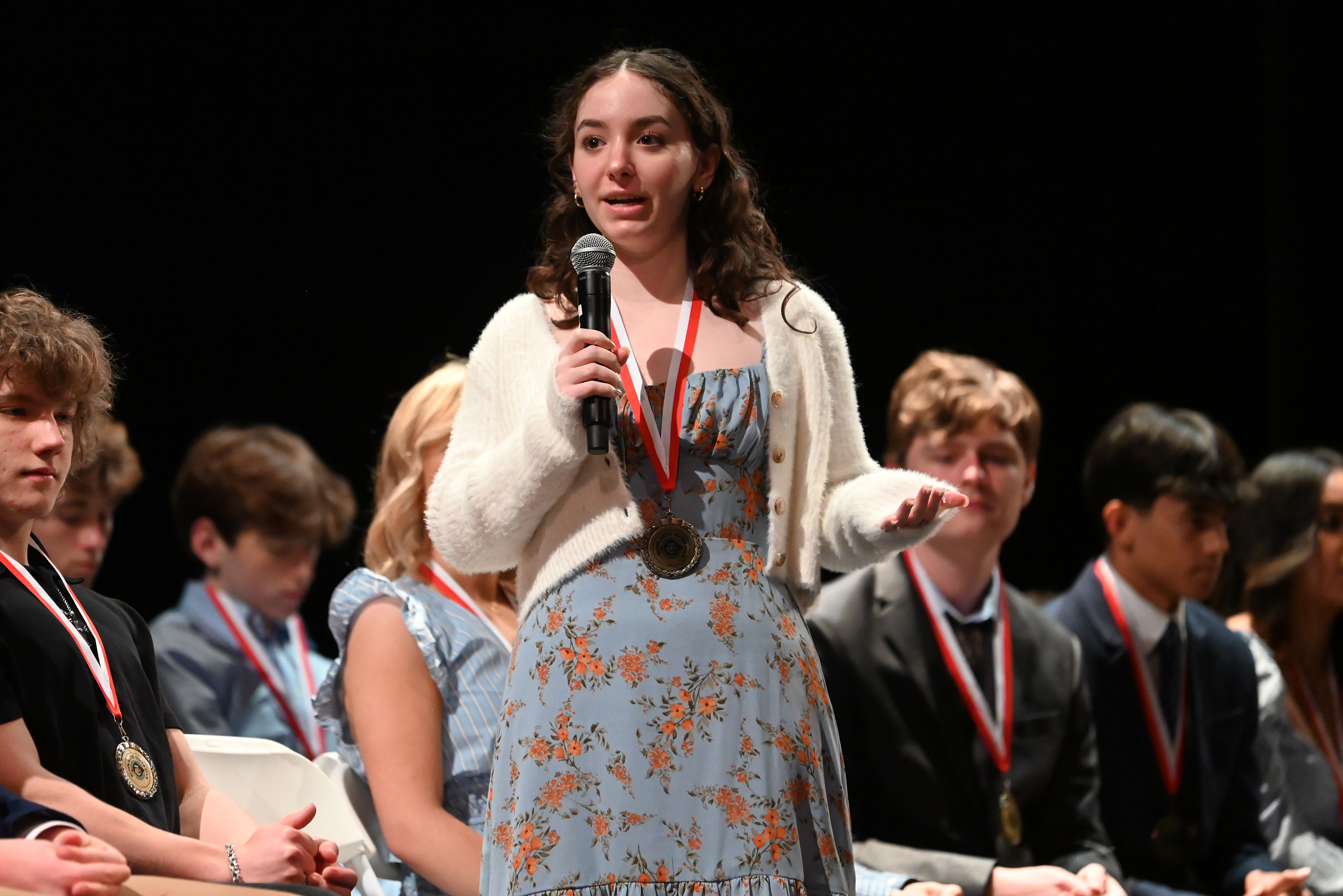 Scranton Prep’s Antonina Cerimele during the Q and A section...