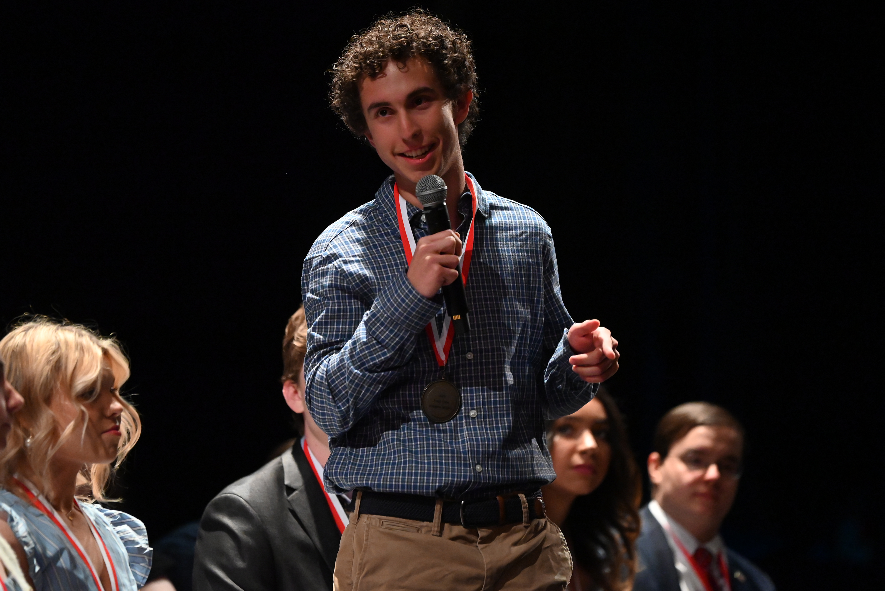 Abington Height’s Jonah Cahn during the Q and A section...