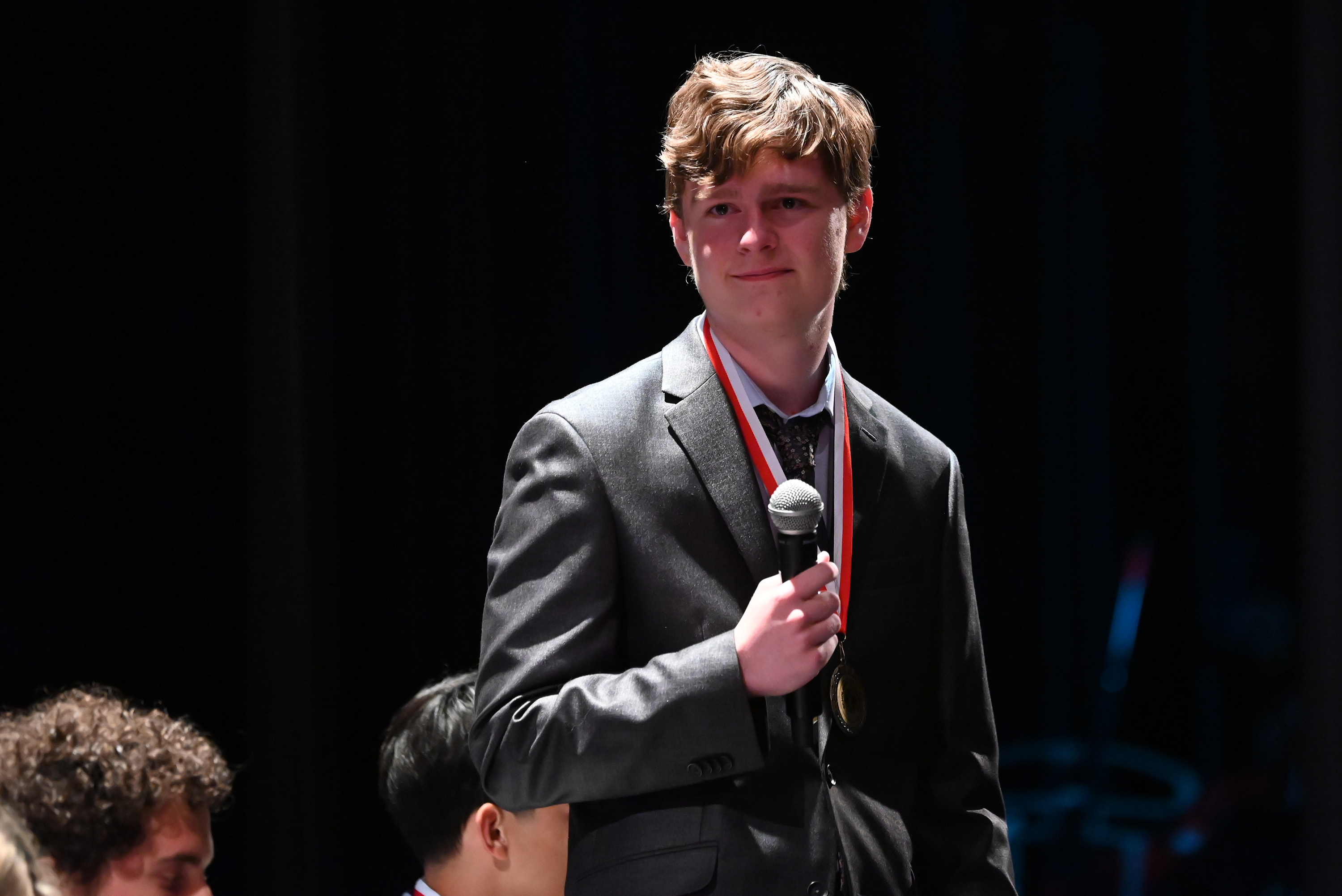 Riverside’s William Byrne during the Q and A section of...